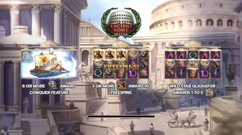 Ancient Rome Deluxe AI - layar utama gulungan dan antarmuka